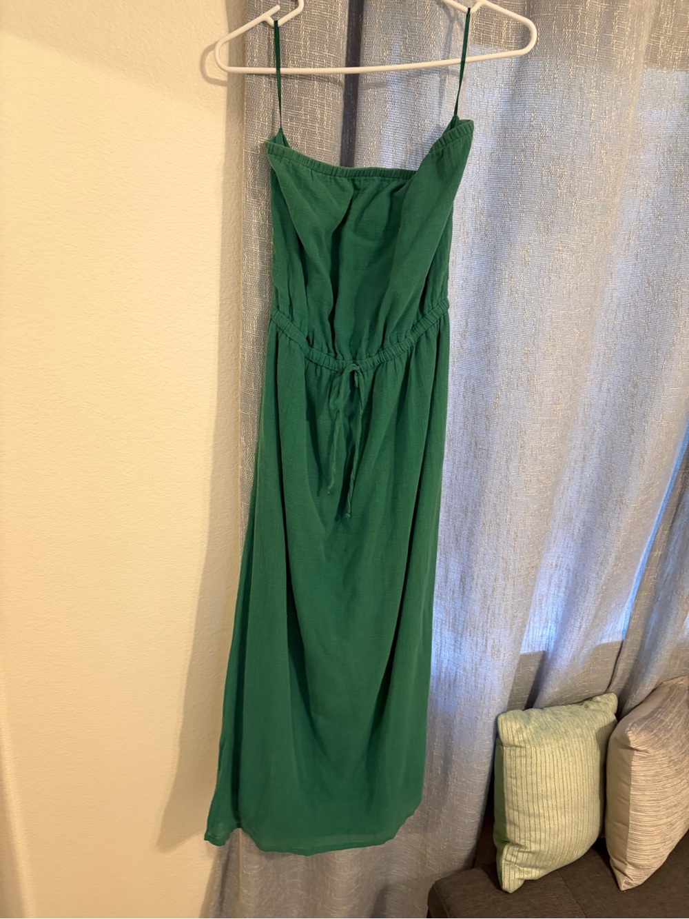 J. Crew Emerald Green Strapless Maxi Dress S